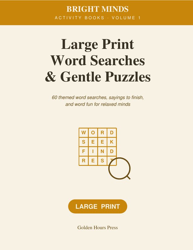 Large Print Word Searches & Gentle Puzzles for Seniors — front cover